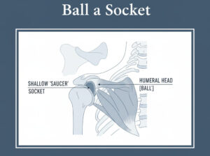 he "Saucer and Ball" anatomy of the shoulder makes it the most mobile—and most unstable—joint in the body.