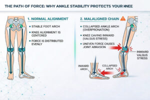 The path of force and knee stability