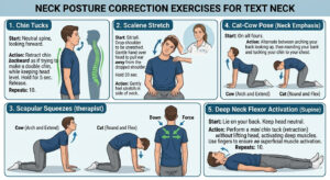 Neck posture correction exercises for text neck syndrome — physiotherapy-recommended stretches for cervical pain relief