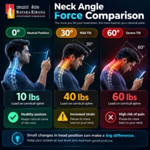 Showing how neck angle dramatically increases spine load.