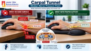 Wrist mechanics during typing and mouse use.