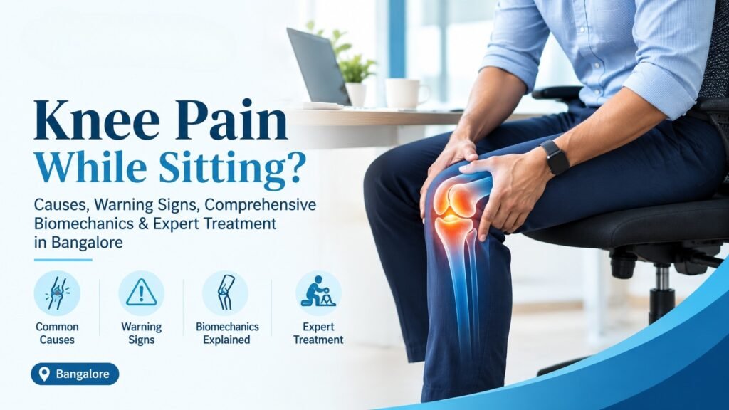 Knee Pain While Sitting: Causes, Warning Signs, Comprehensive Biomechanics & Expert Treatment in Bangalore